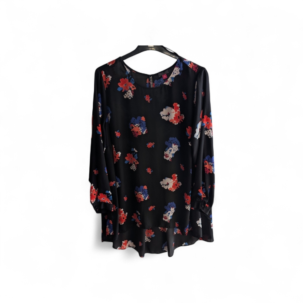Vince Camuto Black Floral Blouse